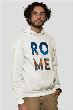 Kolezyum Beyaz Unisex Hoodie