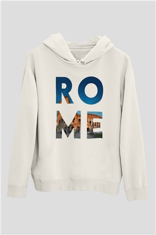 Kolezyum Beyaz Unisex Hoodie