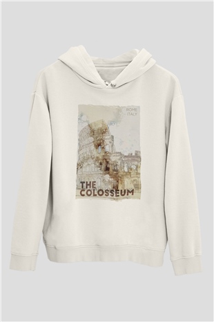 Kolezyum Beyaz Unisex Hoodie