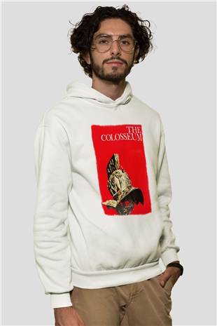Kolezyum Beyaz Unisex Kapşonlu Sweatshirt
