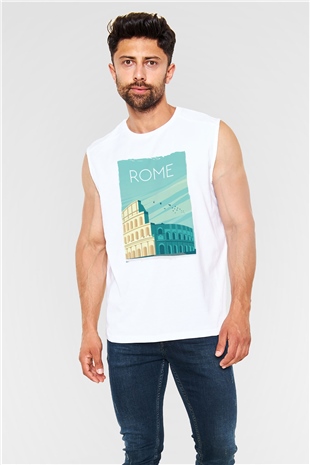 Kolezyum Beyaz Unisex Kolsuz Tişört
