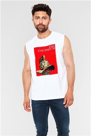 Kolezyum Beyaz Unisex Kolsuz Tişört