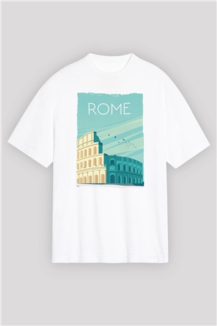 Kolezyum Beyaz Oversize Tişört Oversize T-shirt - TişörtFabrikası