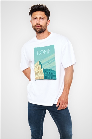 Kolezyum Beyaz Oversize Tişört Oversize T-shirt - TişörtFabrikası