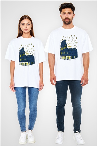Kolezyum Beyaz Oversize Tişört Oversize T-shirt - TişörtFabrikası
