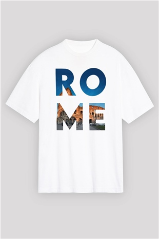 Kolezyum Beyaz Oversize Tişört Oversize T-shirt - TişörtFabrikası