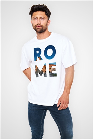 Kolezyum Beyaz Oversize Tişört Oversize T-shirt - TişörtFabrikası