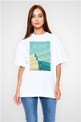 Kolezyum Beyaz Oversize Tişört Oversize T-shirt - TişörtFabrikası