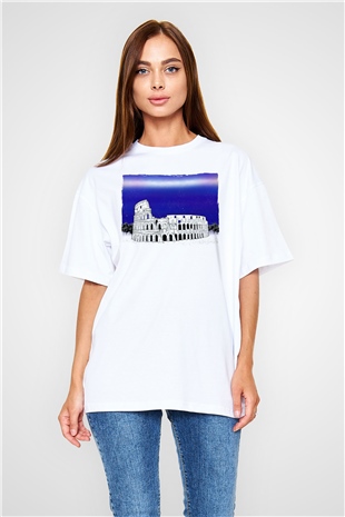 Kolezyum Beyaz Oversize Tişört Oversize T-shirt - TişörtFabrikası