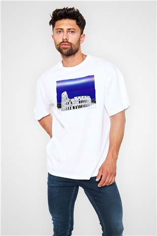 Kolezyum Beyaz Oversize Tişört Oversize T-shirt - TişörtFabrikası