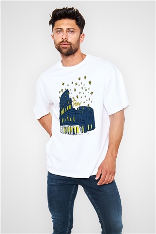 Kolezyum Beyaz Oversize Tişört Oversize T-shirt - TişörtFabrikası