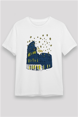 Kolezyum Beyaz Unisex Tişört T-Shirt - TişörtFabrikası