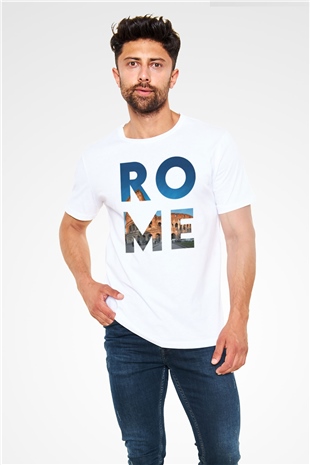 Kolezyum Beyaz Unisex Tişört T-Shirt - TişörtFabrikası