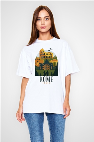 Kolezyum Beyaz Oversize Tişört Oversize T-shirt - TişörtFabrikası