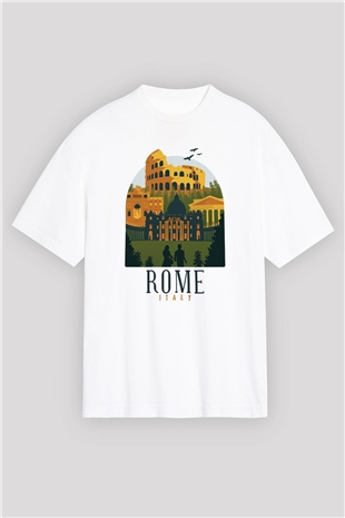 Kolezyum Beyaz Oversize Tişört Oversize T-shirt - TişörtFabrikası