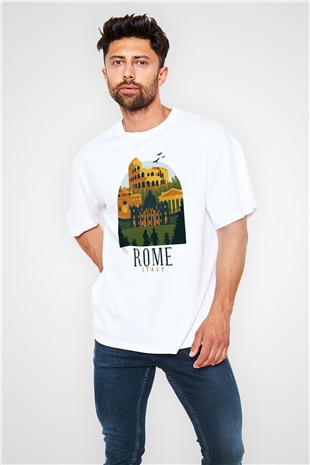 Kolezyum Beyaz Oversize Tişört Oversize T-shirt - TişörtFabrikası