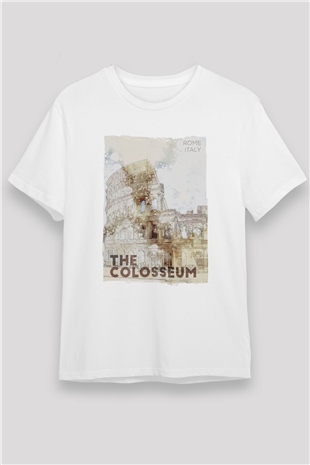 Kolezyum Beyaz Unisex Tişört T-Shirt - TişörtFabrikası