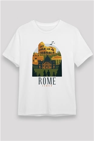 Kolezyum Beyaz Unisex Tişört T-Shirt - TişörtFabrikası