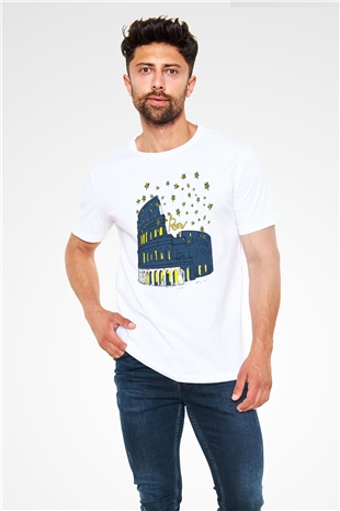 Kolezyum Beyaz Unisex Tişört T-Shirt - TişörtFabrikası