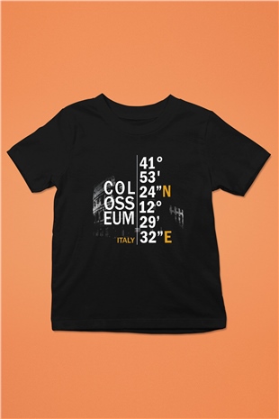 Kolezyum Siyah Unisex Çocuk Tişört