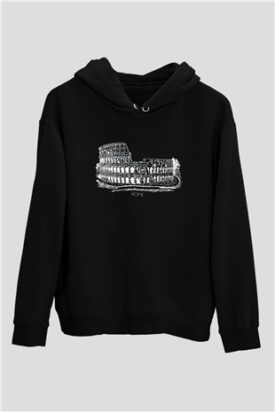 Kolezyum Siyah Unisex Hoodie