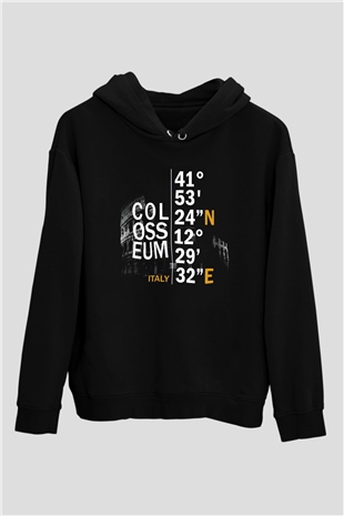 Kolezyum Siyah Unisex Hoodie