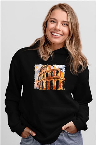 Kolezyum Siyah Unisex Hoodie