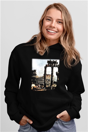 Kolezyum Siyah Unisex Hoodie
