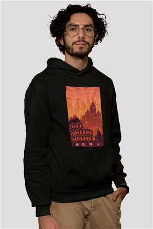 Kolezyum Siyah Unisex Hoodie