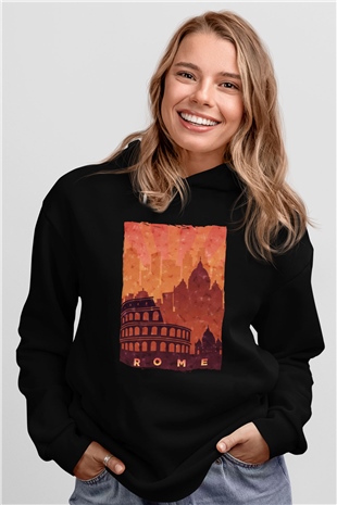 Kolezyum Siyah Unisex Hoodie