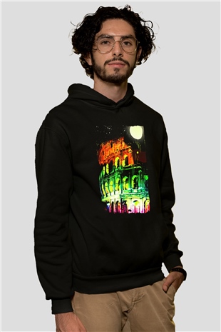 Kolezyum Siyah Unisex Hoodie