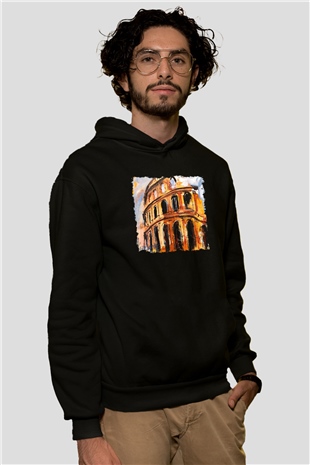Kolezyum Siyah Unisex Hoodie