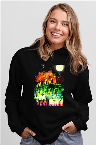 Kolezyum Siyah Unisex Hoodie