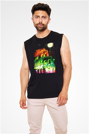 Kolezyum Siyah Unisex Kolsuz Tişört