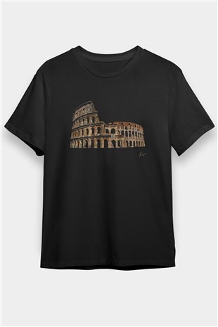 Kolezyum Siyah Unisex Tişört T-Shirt - TişörtFabrikası