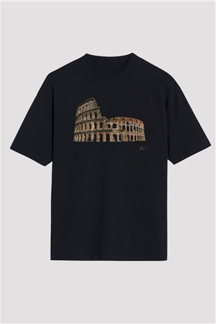 Kolezyum Siyah Oversize Tişört Oversize T-shirt - TişörtFabrikası