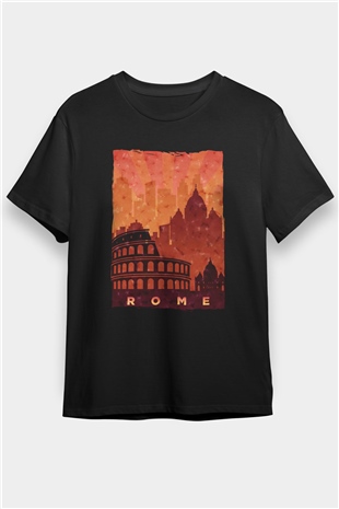 Kolezyum Siyah Unisex Tişört T-Shirt - TişörtFabrikası