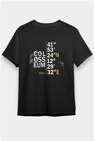 Kolezyum Siyah Unisex Tişört T-Shirt - TişörtFabrikası