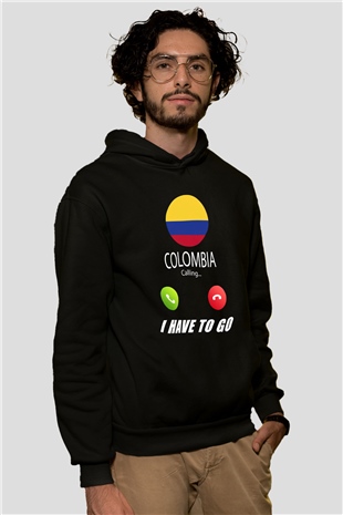 Kolombiya Siyah Unisex Hoodie