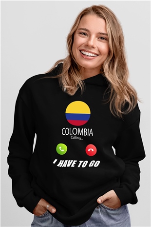Kolombiya Siyah Unisex Hoodie