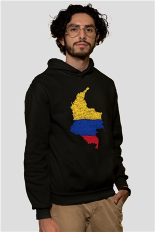 Kolombiya Siyah Unisex Hoodie