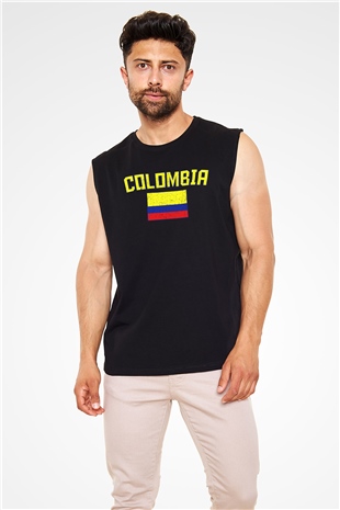 Kolombiya Siyah Unisex Kolsuz Tişört