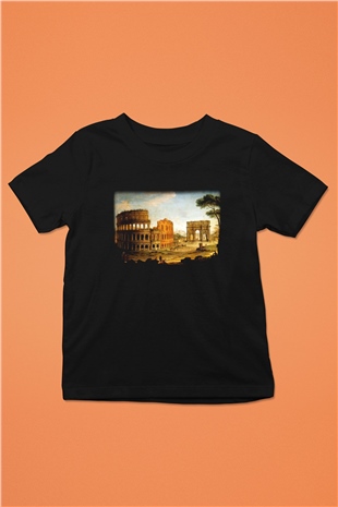 Konstantin takı Baskılı Siyah Unisex Çocuk Tişört