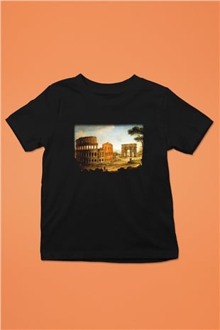 Konstantin takı Baskılı Siyah Unisex Çocuk Tişört