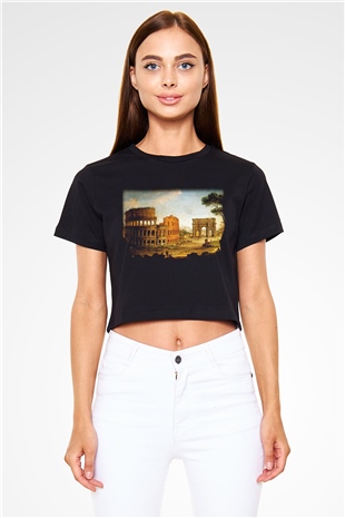 Konstantin takı Siyah Crop Top Tişört