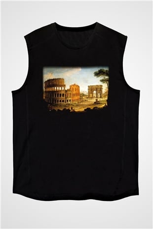 Konstantin takı Siyah Unisex Kolsuz Tişört