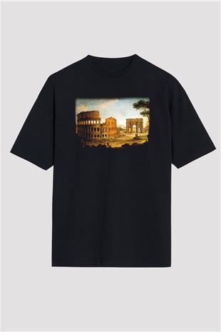 Konstantin takı Siyah Unisex Oversize Tişört T-Shirt