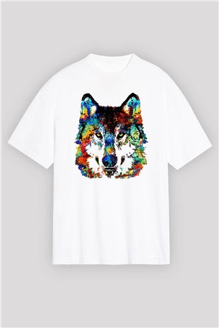 Köpek Beyaz Unisex Oversize Tişört T-Shirt