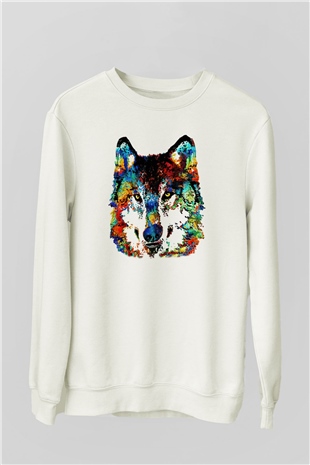 Köpek Beyaz Unisex Sweatshirt