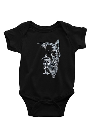 Köpek Siyah Bebek Body - Zıbın
